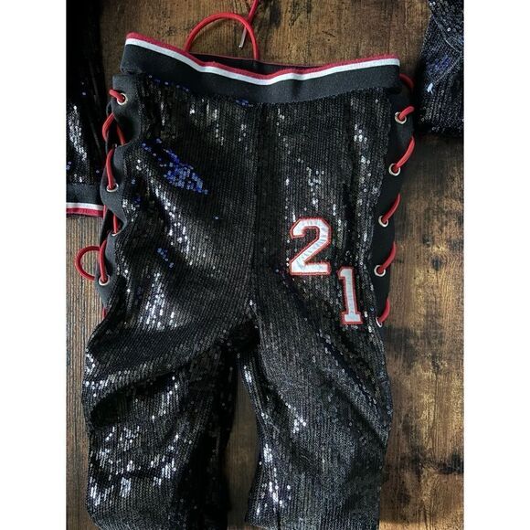 Shane Justin 2 Pieces Sequins Lace Up  Bodycon Top/Pants  Tracksuit Outfits Set - Picture 8 of 11